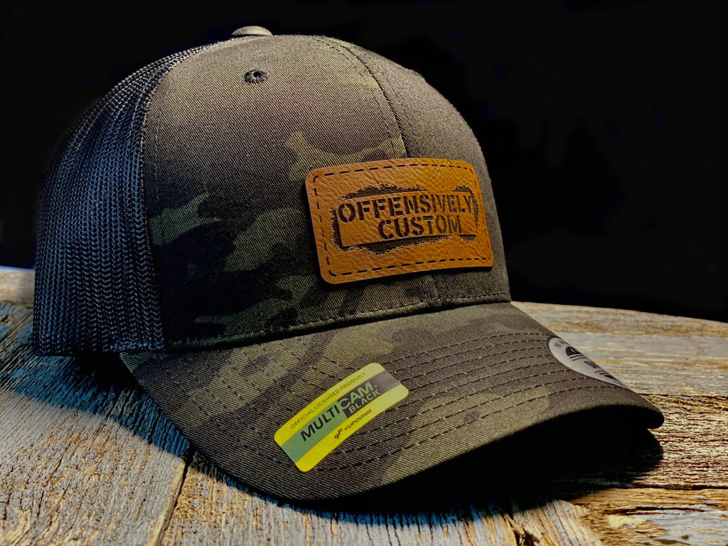 Custom Black/Brown Patched Hats