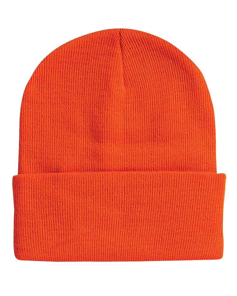 Acrylic cuffed toque in blaze orange