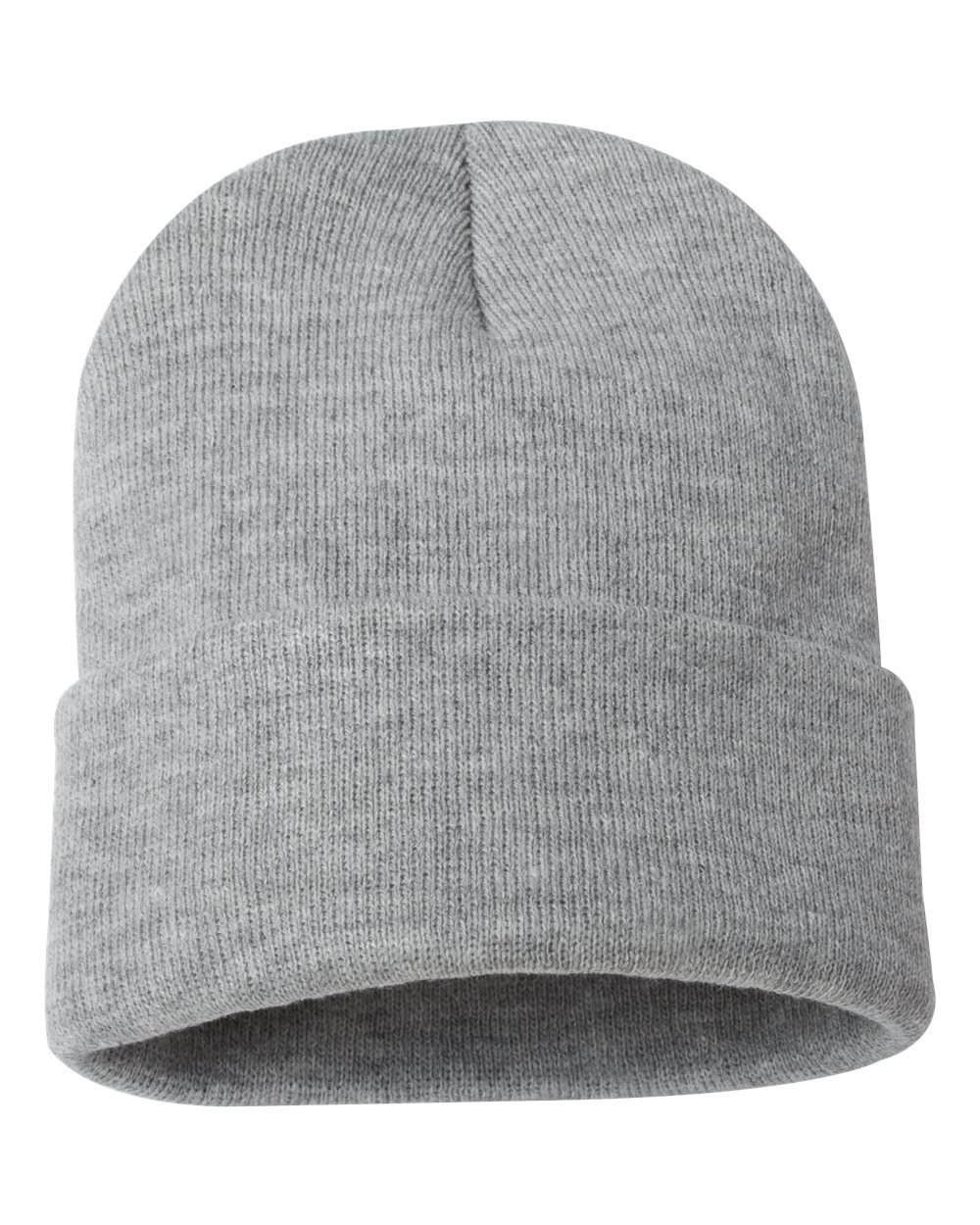Acrylic cuffed toque in heather grey