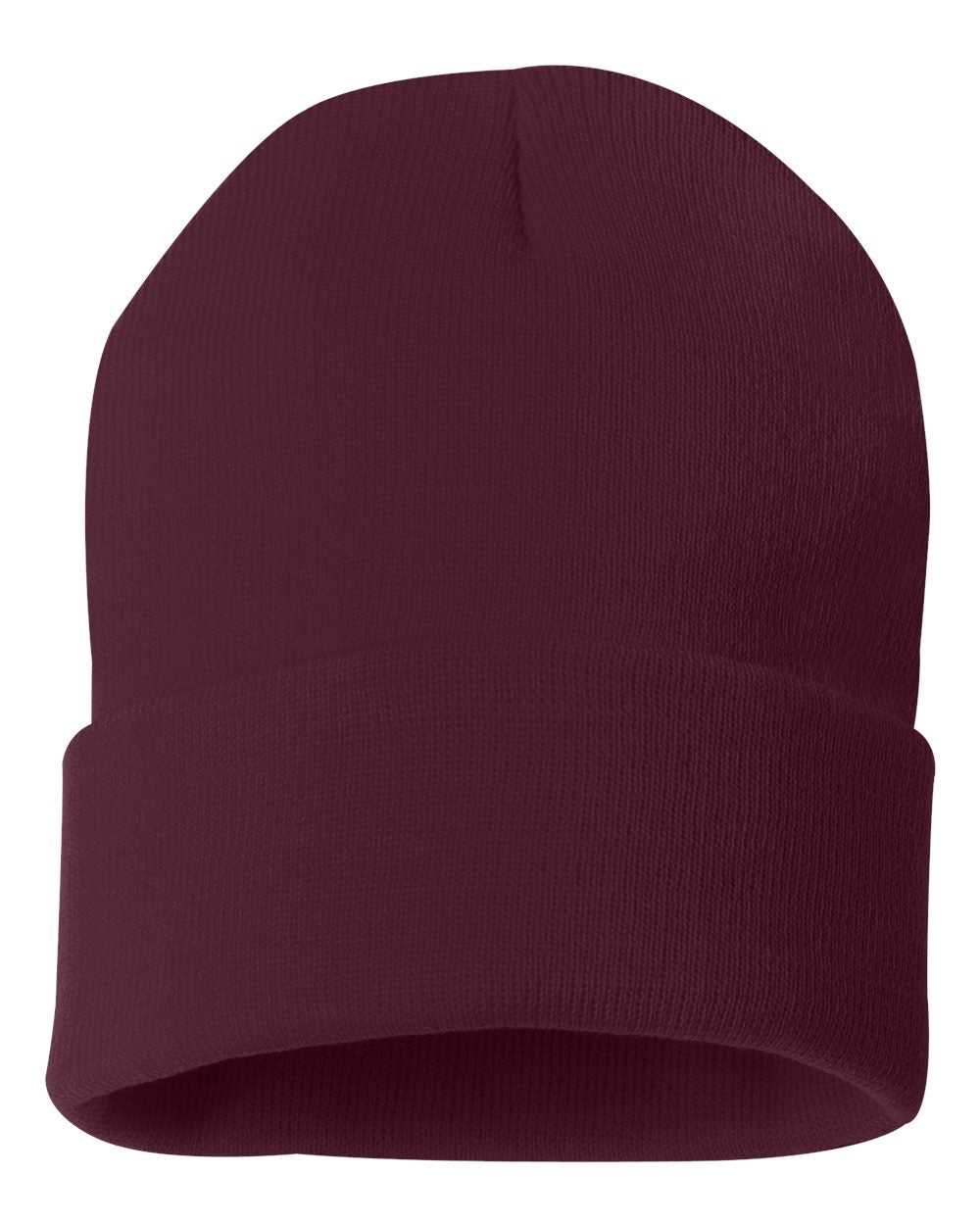 Acrylic cuffed toque in maroon