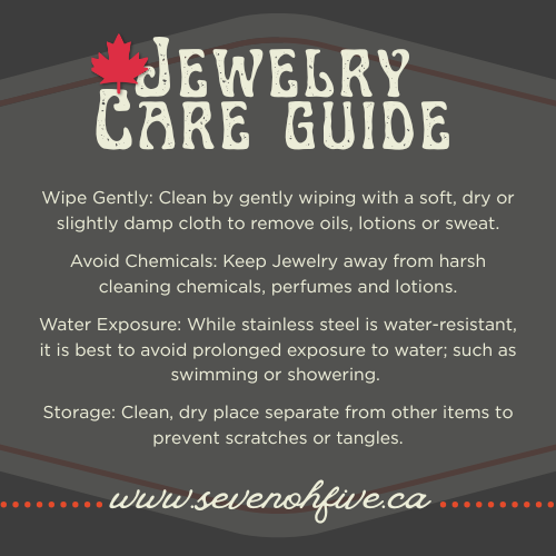 Jewelry care guide with text on a dark background